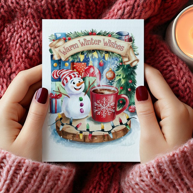 Carte de Noël bonhomme de neige Vœux d'hiver migno (Créateur téléchargé)