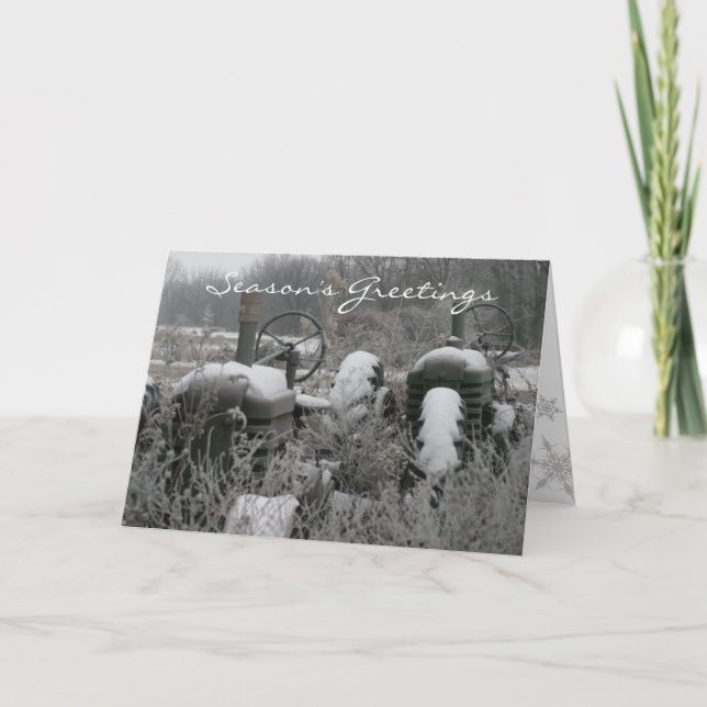 Carte de Noël Bonnes Fêtes de tracteur (Devant)