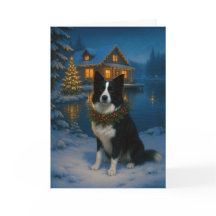 Carte de Noël Border Collie