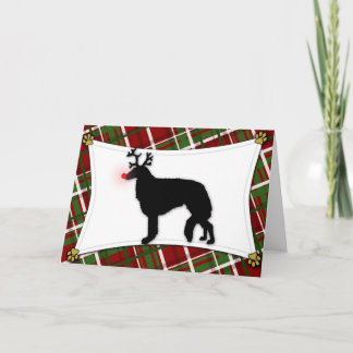 Carte de Noël Borzoi Reindeer