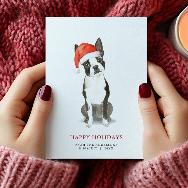 Carte de Noël Boston Terrier (Boston Terrier Christmas Card)