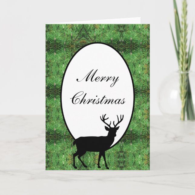 Carte de Noël Boughs de boeuf et de pin (Devant)
