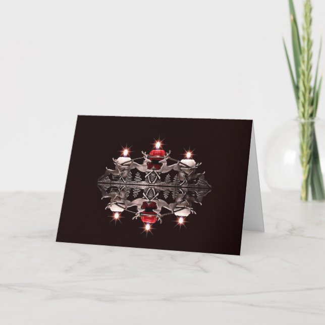 Carte de Noël Bougie Renne (Devant)