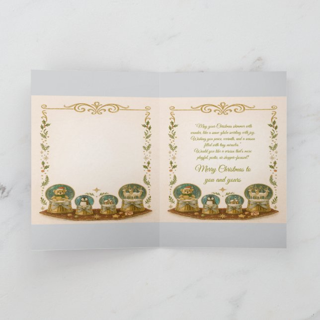 Carte de Noël Boule à Neige (Intérieur)