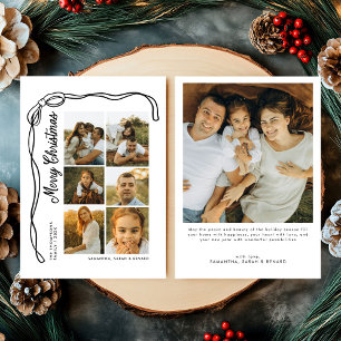 Carte de Noël Bow Merry Christmas Family 7 Photos