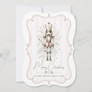 Carte de Noël Bracket Casse-Noisette Rayures Rose