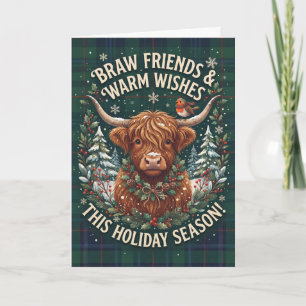 Carte de Noël Braw Friends Highland Cow