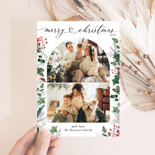 Carte de Noël Bright Red 2 Photo Arch