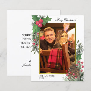 Carte de Noël BUDGET Festive Holly & Pine