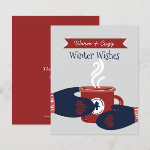 Carte de Noël Budget Vœux Chauds Café