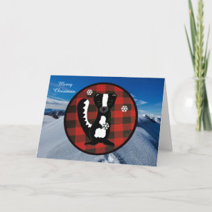 Carte de Noël Buffalo Plaid Woodland