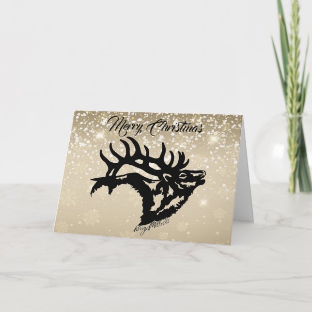 Carte de Noël Bull Elk (Devant)