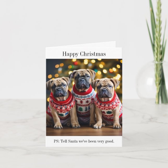 Carte de Noël Bull Mastiff Puppies (Devant)