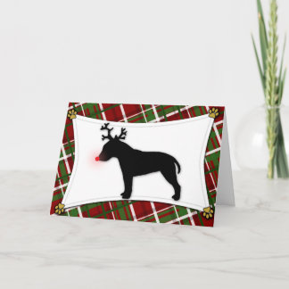 Carte de Noël Bull Terrier Reindeer