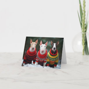 Carte de Noël Bull Terriers
