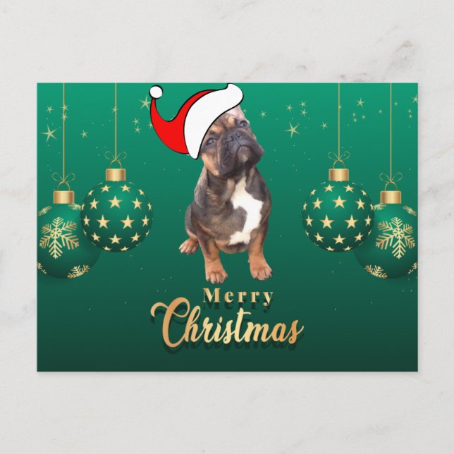Carte de Noël Bulldog français Noël (Devant)