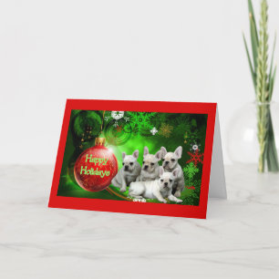 Carte de Noël Bulldog française Joyeux jours férié