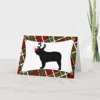 Carte de Noël Bulldog Reindeer