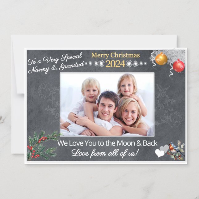 Carte de Noël Cadeau pour Grands-Parents Magnet (Recto)