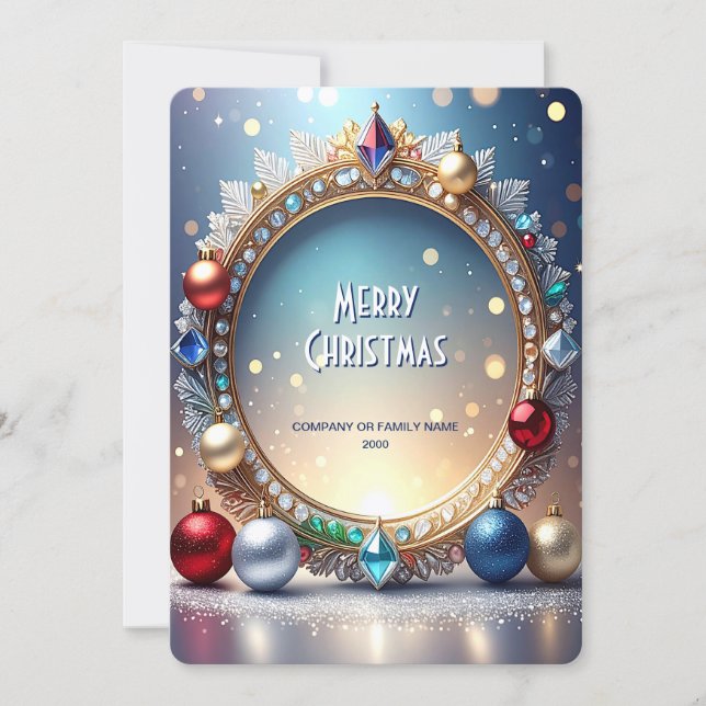 Carte de Noël Cadre Bijou de Fêtes (Devant)