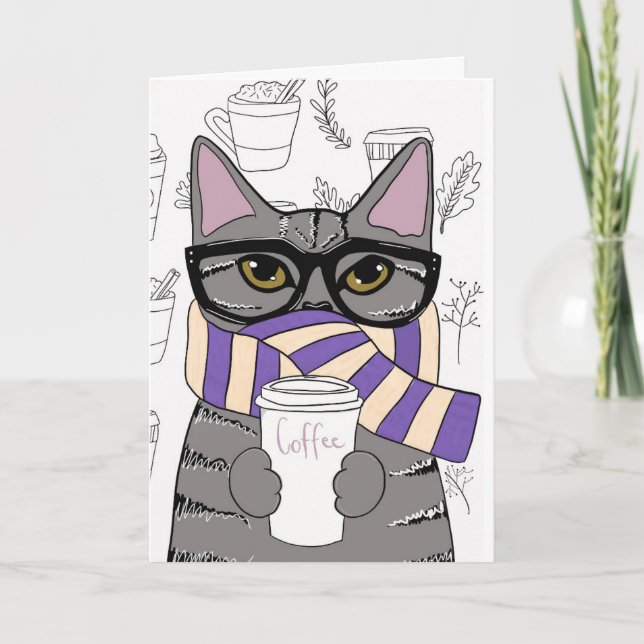 CARTE DE NOËL CAFÉ CAT MEOWE (Devant)