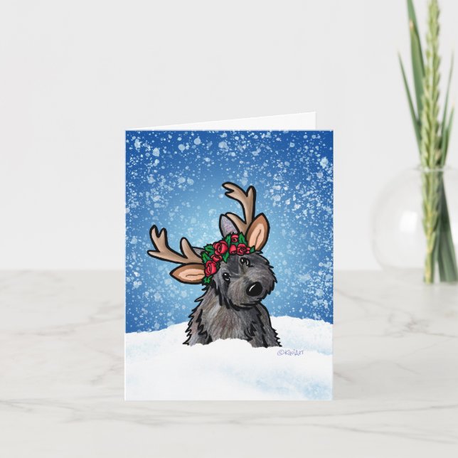 Carte de Noël Cairn Terrier Reindeer (Devant)