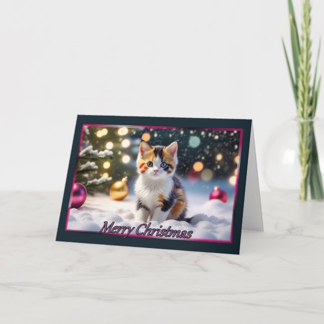 Carte de Noël Calico Kitten (Devant)
