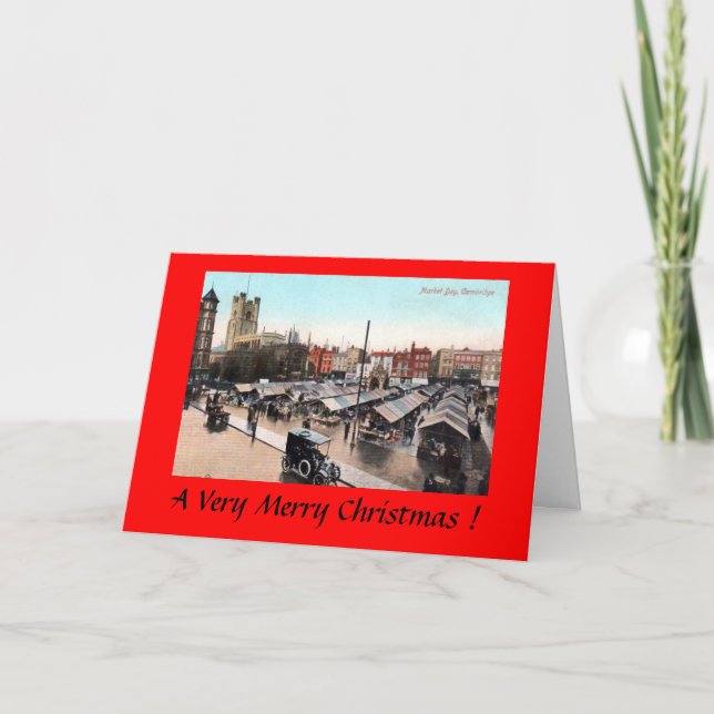 Carte de Noël - Cambridge, Jour du Marché (Devant)