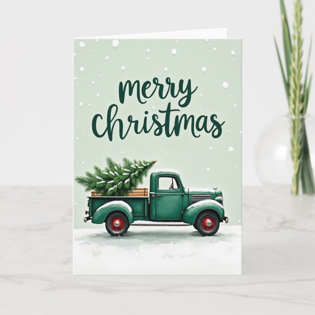 Carte de Noël Camion Arbre de Noël (Devant)