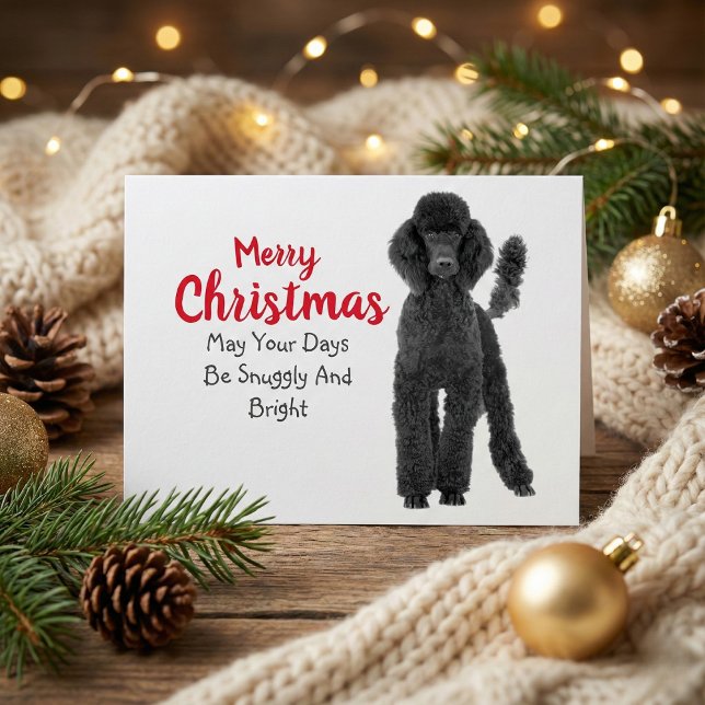 Carte de Noël Caniche Standard (Standard Poodle Christmas Card)