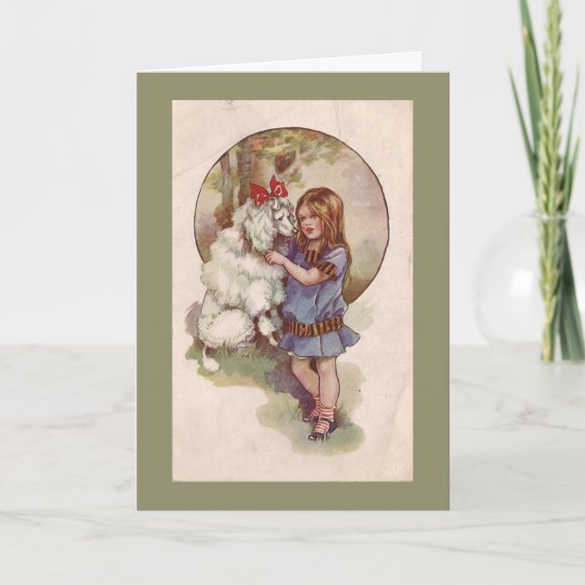 Carte de Noël caniche Vintage (Devant)