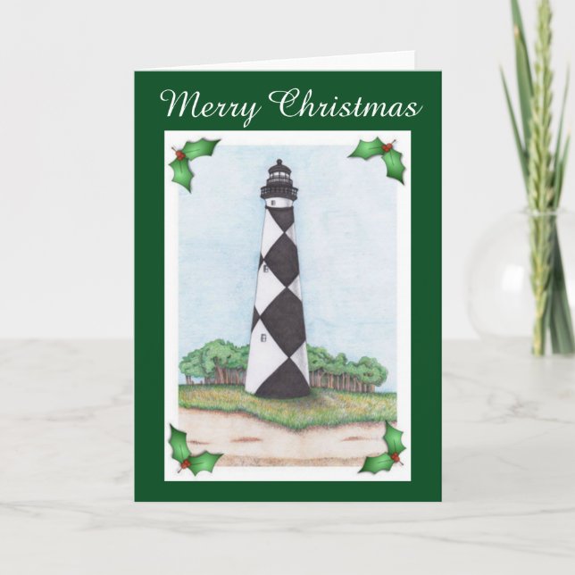 Carte de Noël Cape Lookout Lighthouse (Devant)