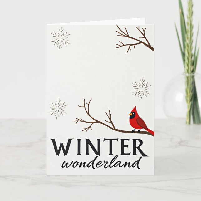 Carte de Noël Cardinal Winter Wonderland (Devant)