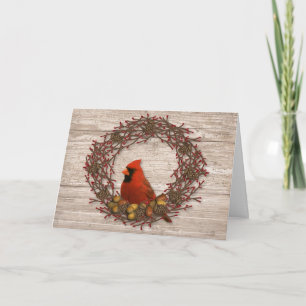 Carte de Noël Cardinal Wreath