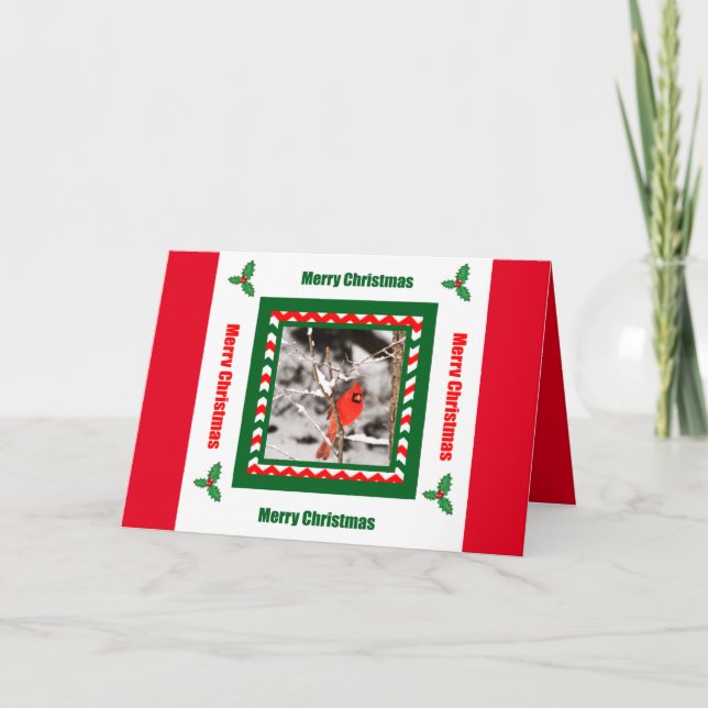 Carte de Noël cardinale du nord de Joyeux Noël (Devant)