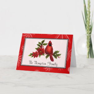 Carte de Noël cardinale rouge personnalisée