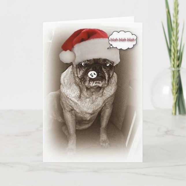 Carte de Noël carlin Chien (Devant)