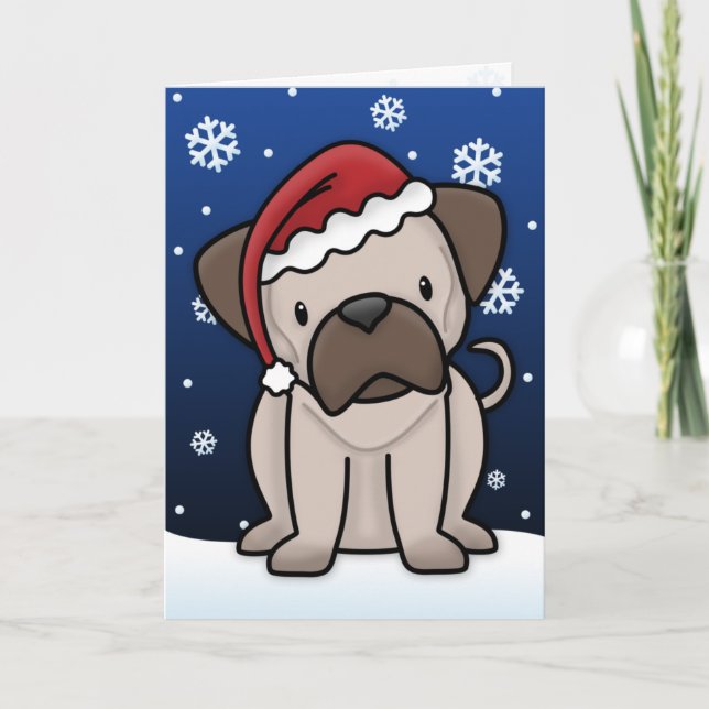 Carte de Noël Carlin Kawaii (Devant)