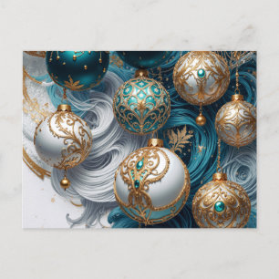 Carte de Noël Carte postale avec des ornements lux