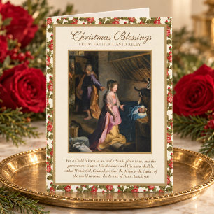 Carte de Noël Catholique de la Nativité par le Cur