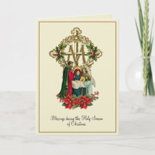 Carte de Noël catholique de la Vierge Marie Jésus 