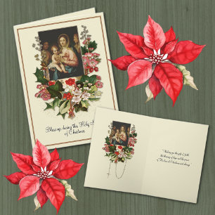 Carte de Noël catholique de la Vierge Marie Jésus 