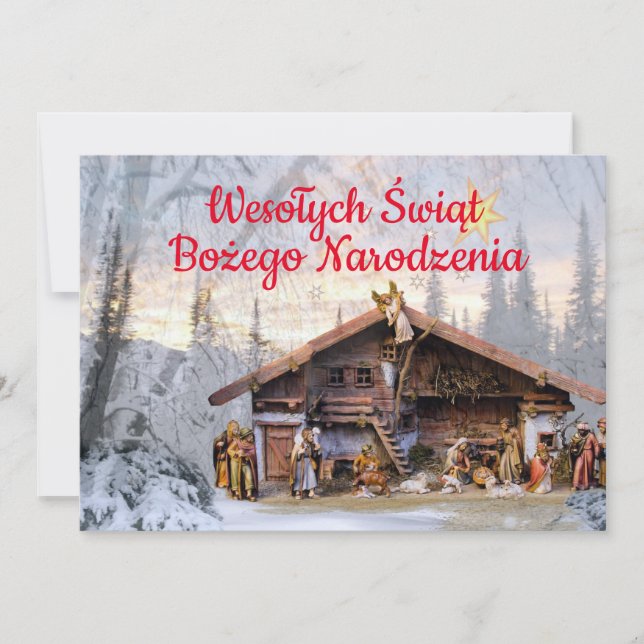 Carte de Noël catholique Wesołych świąt en polonai (Devant)