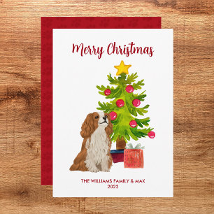 Carte de Noël Cavalier King Charles Spaniel