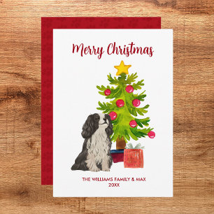 Carte de Noël Cavalier King Charles Spaniel