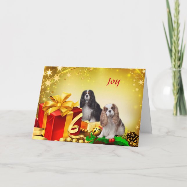 Carte de Noël Cavalier King Charles Spaniel (Devant)