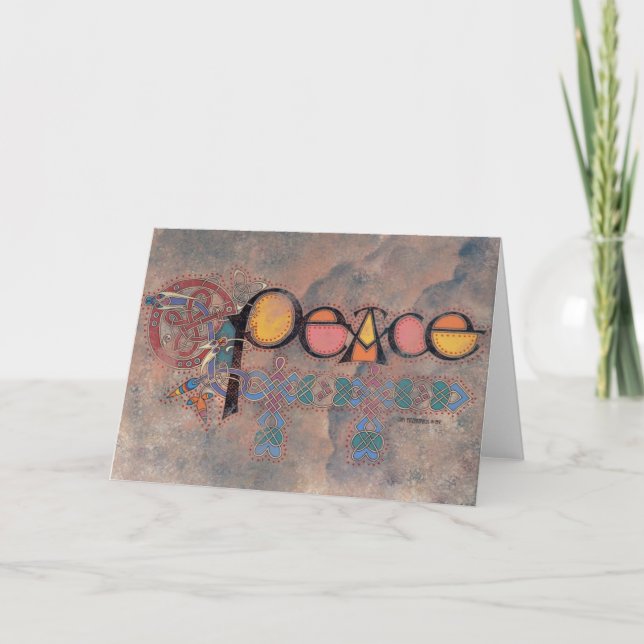 Carte de Noël celtique de paix (Devant)