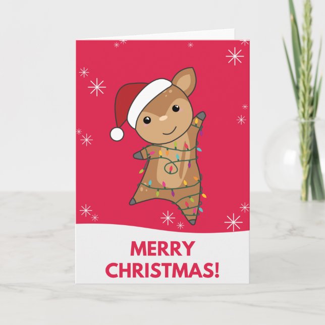 Carte de Noël Cerf Animaux d'hiver (Devant)