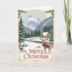 Carte de Noël Cerf de Montagne