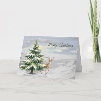 Carte de Noël Cerf Joyeux Noël